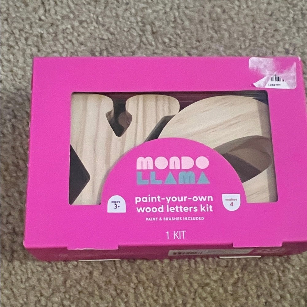 Mondo Llama Paint-Your-Own Wood Letters Kit - Natural